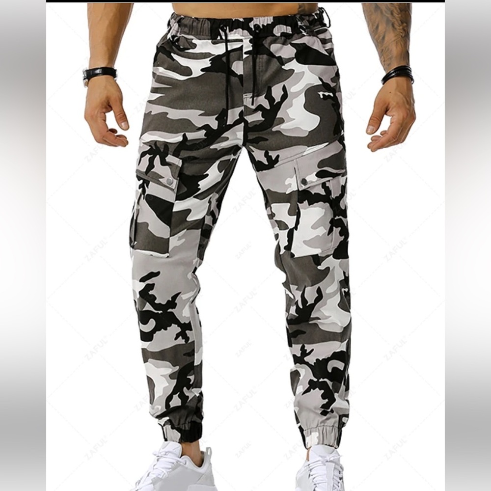 ZAFUL Camouflage Print Drawstring Cargo
